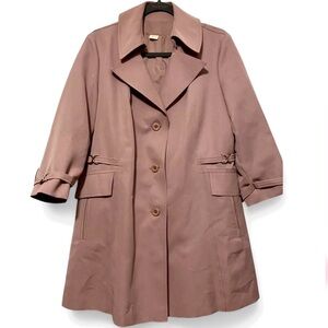 Vintage 1960s MCM Union-Made ILGWU Mod Swing Coat Dusty Rose